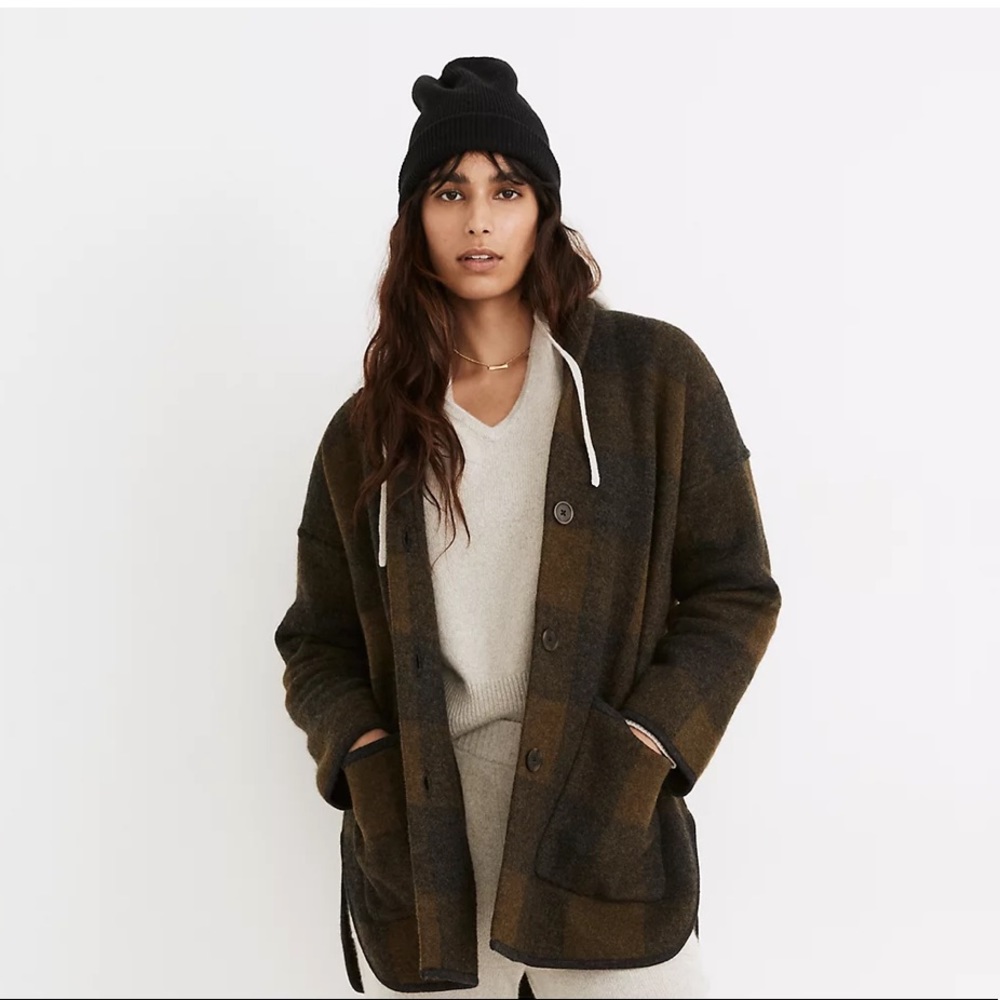 Madewell Buffalo Check Sweater Coat